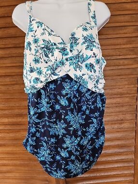 Lands' End White Swimwear Tag Detail